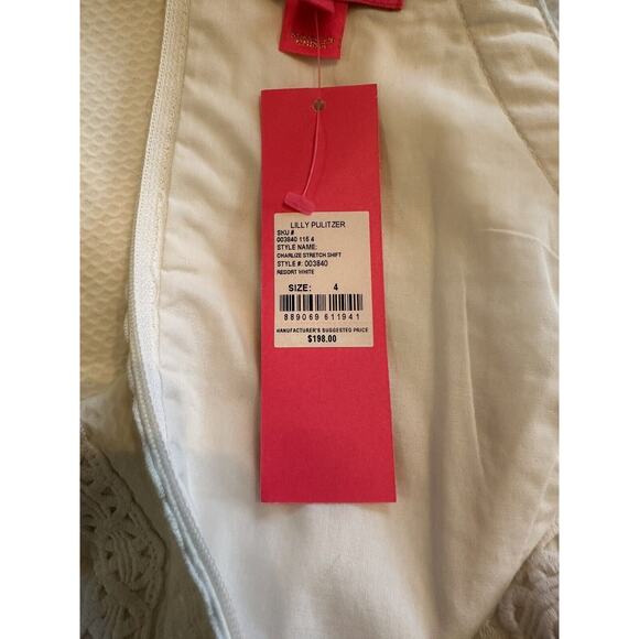 Lily Pulitzer Charlize Dress Sz 4 Halter White Lined Stretch Shift NWT - Picture 8 of 11
